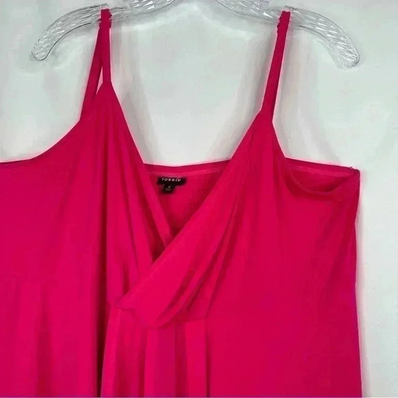 Torrid Women Polyester Sleeveless Hot Pink Summer Beach Stretch Top Plus Size 4 - Picture 3 of 9